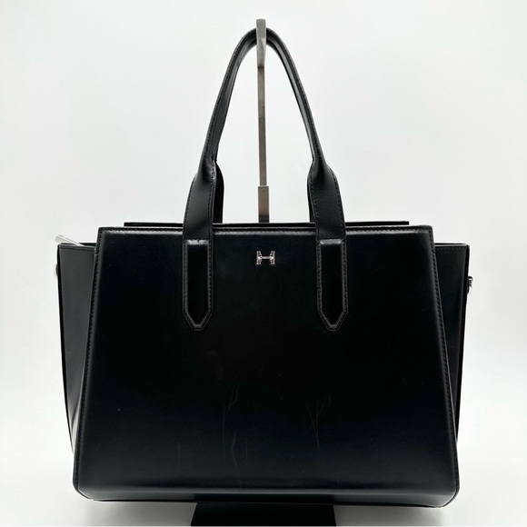 Halston Heritage Handbags - Halston Heritage East West Convertible Satchel Black Leather Purse